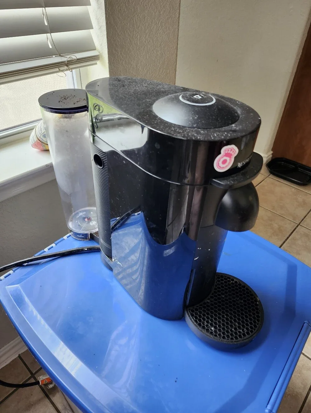 Nespresso Capsule Coffee Machine in Black and Blue